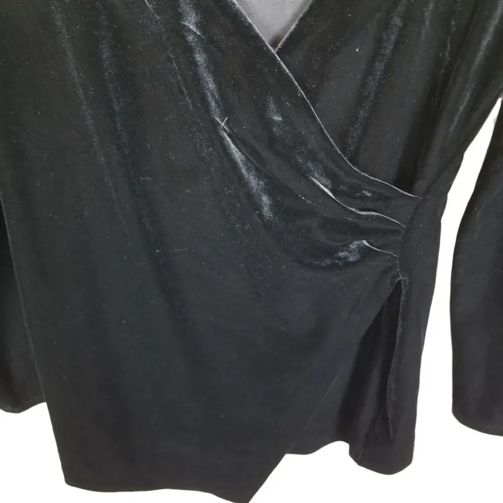 White House Black Market Velvet Top XS Witchy Vamp Whimsigoth Fairy Grunge Black